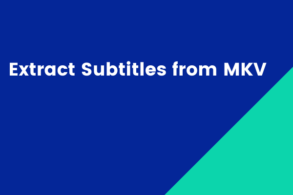 2 Methods – How to Extract Subtitles from MKV