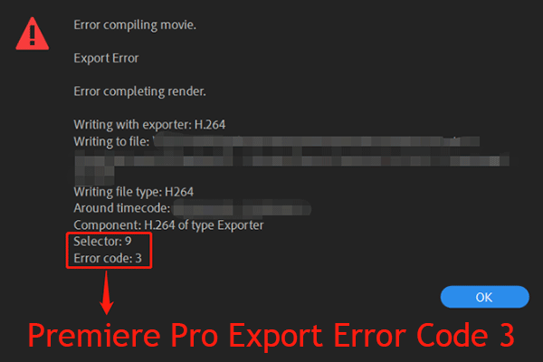[Causes + Solutions] How to Fix Premiere Pro Export Error Code 3?