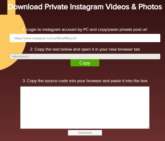 how to download instagram private account video