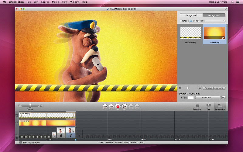 Stop-motion animation software, sound effects green-screen