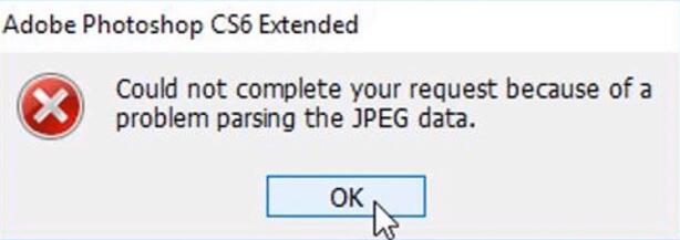 a problem parsing the JPEG data