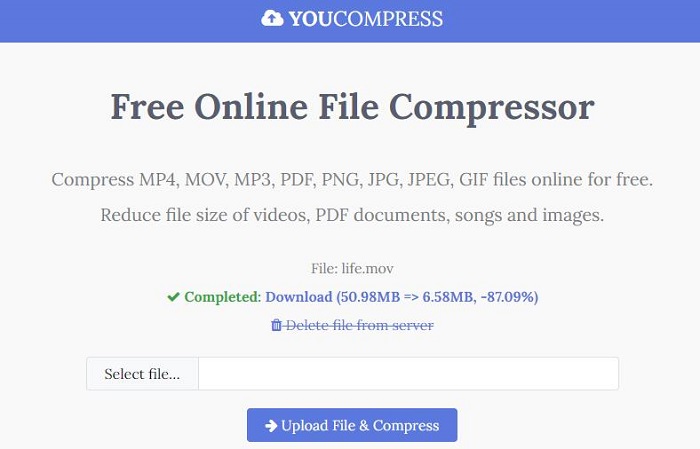 compress video mov files