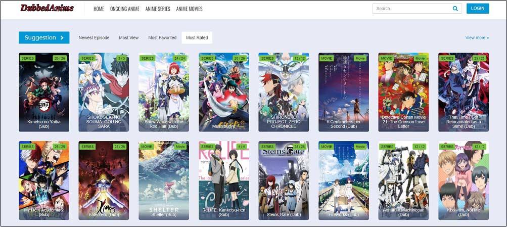 dubbed anime list watch cartoons online