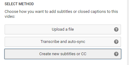 Select Create new subtitles or CC