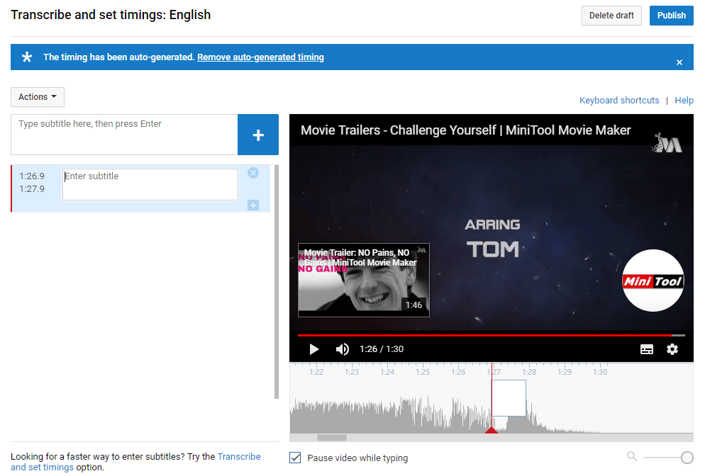add subtitles to video YouTube