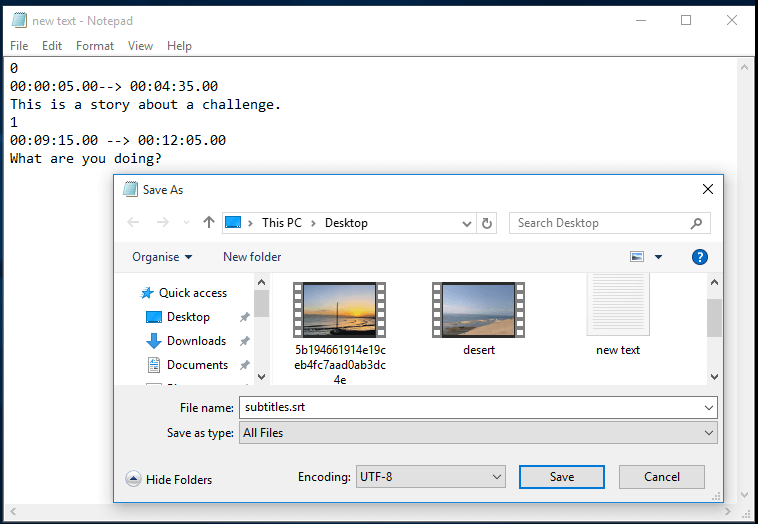 create an SRT file for your video subtitles