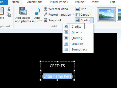 Windows Movie Maker can help you add credits to video