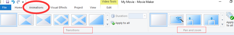 click the Animations tab