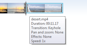 check the detailed info by putting your mouse on the little transition icon