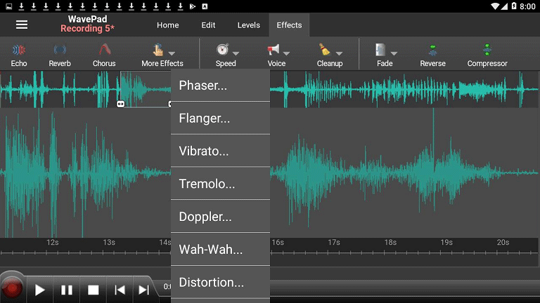 wavepad audio editing software free