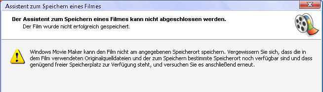 Windows Movie Maker Speichert Film Nicht Ab