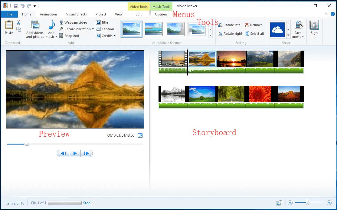 how to use Windows Movie Maker