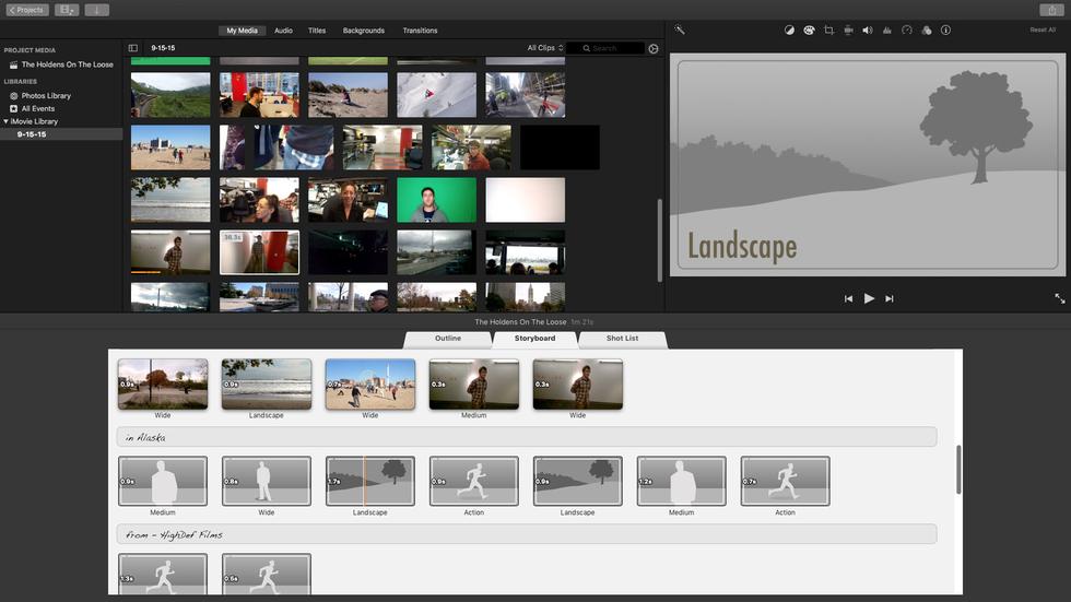 iMovie offers trailers to help you create photo slideshow