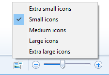zoom time scale and change the thumbnail size of the icon