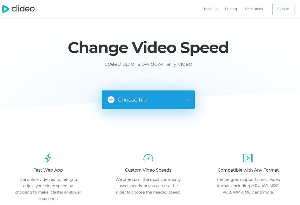 Clideo Online Video Speed Changer