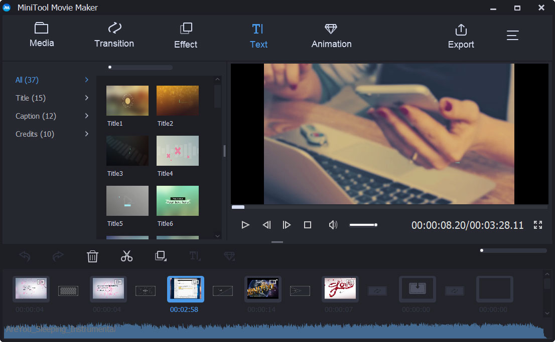 make YouTube video with MiniTool Movie Maker