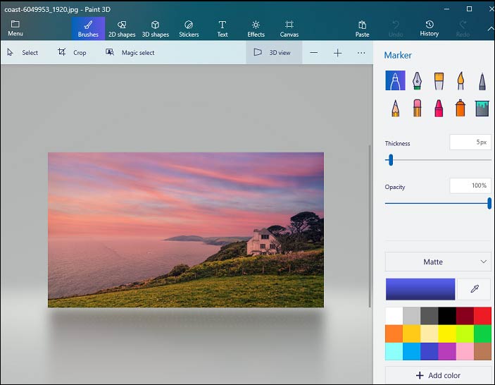 how do i show grid on image on paint 3d
