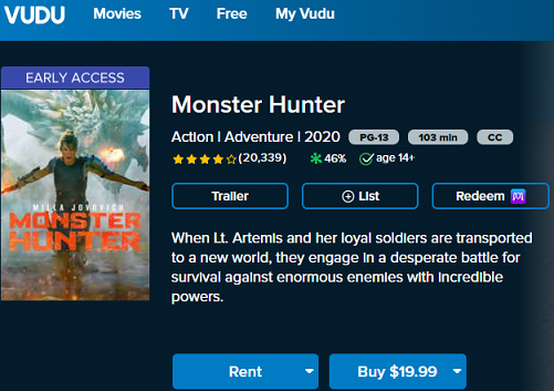 buy movies on Vudu