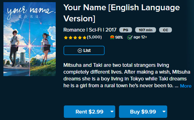 Where to watch Your Name? Streaming platforms explored