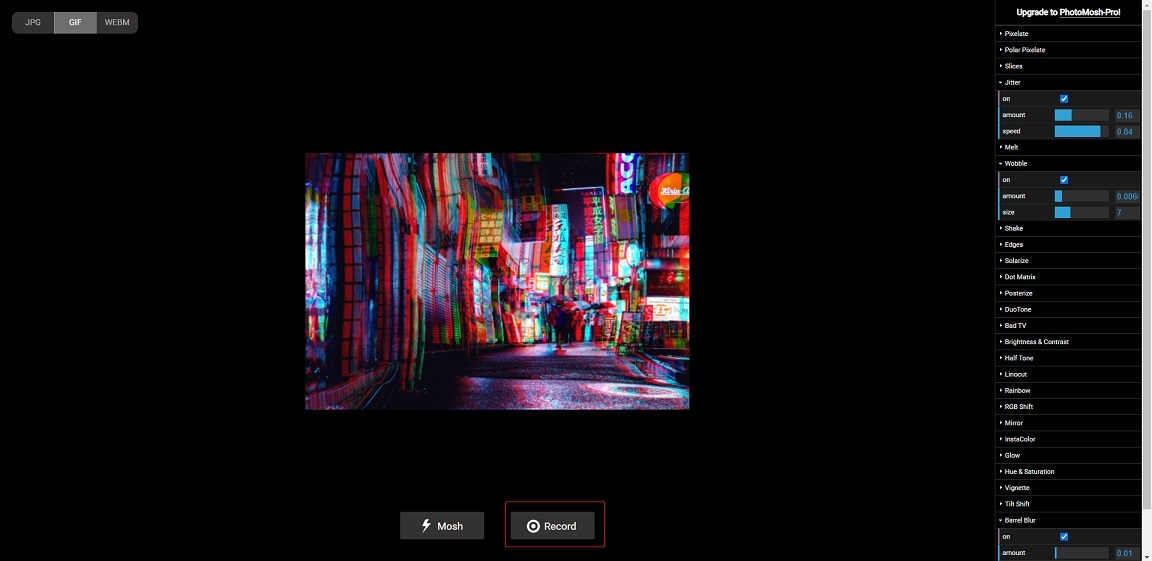 Free Online GIF Maker with Glitch Effect: MOSH