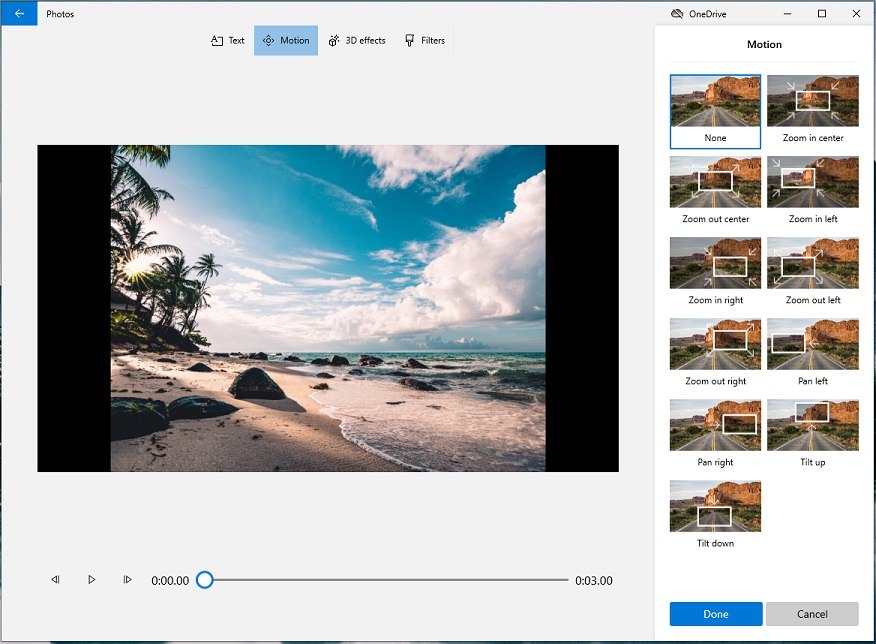 add motion effects to video on Windows