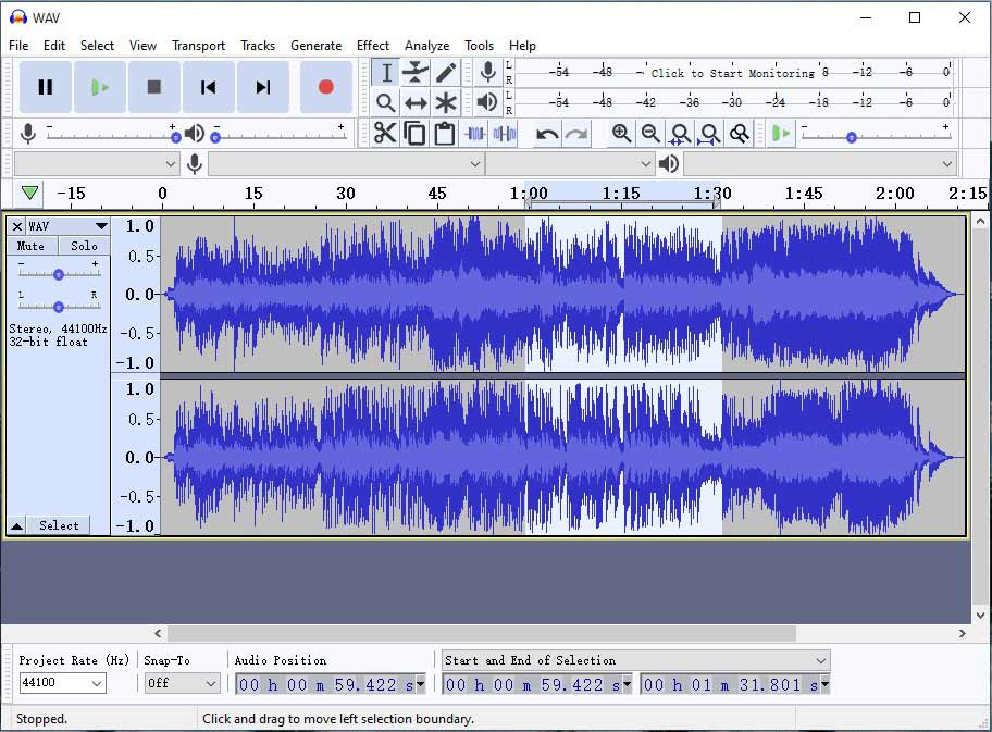 ocenaudio noise reduction