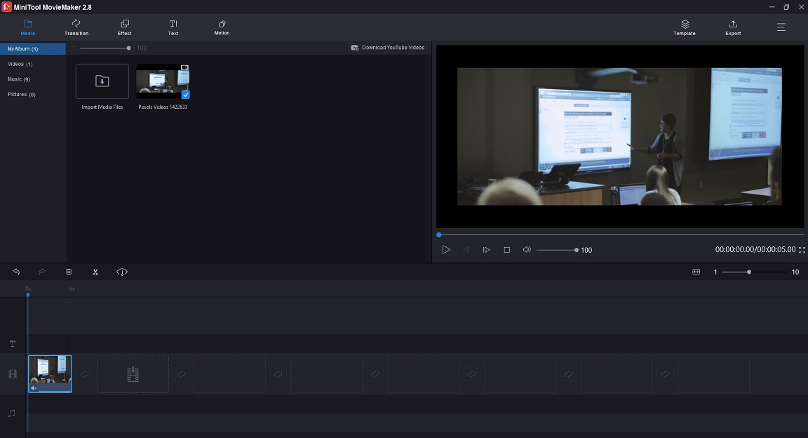 mute audio in video with MiniTool MovieMaker