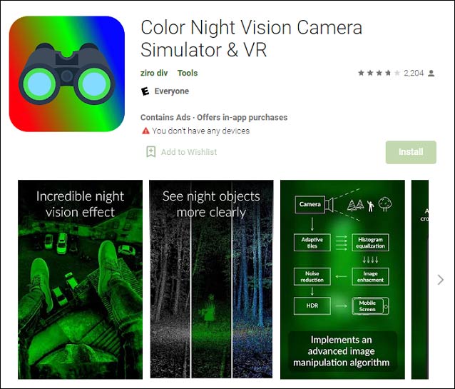 Color Night Vision Camera VR