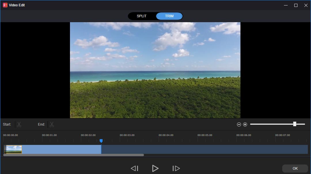 trim a video using MiniTool MovieMaker.
