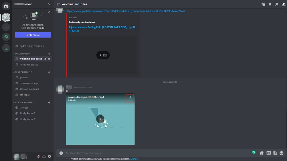 download Discord video