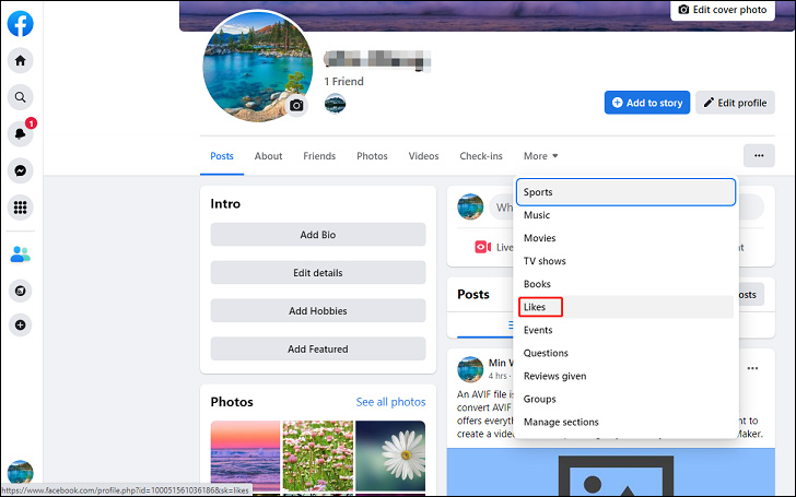 select the Likes