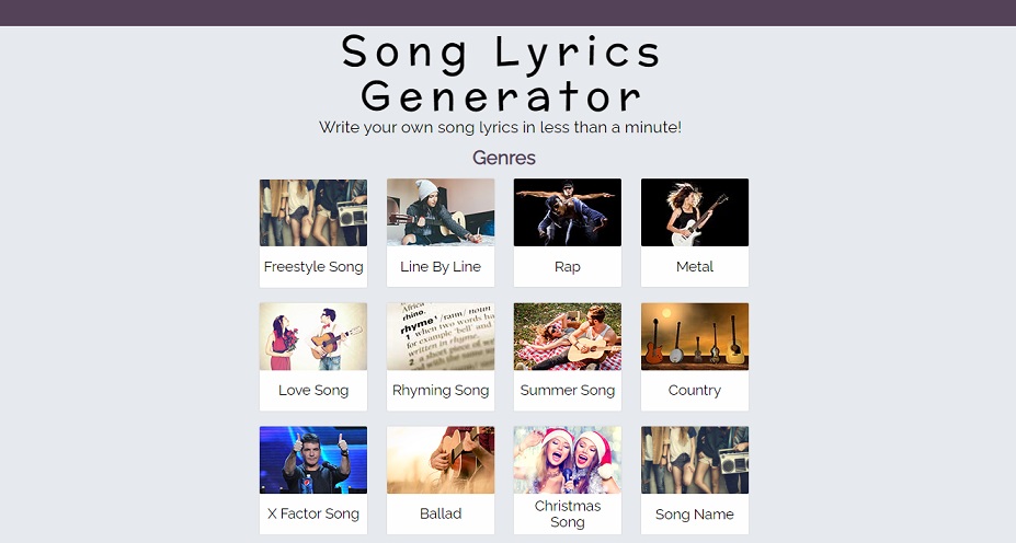 Song lyrics generator