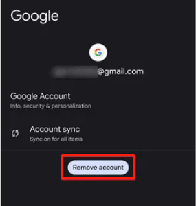 remove Google account