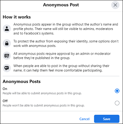 enable anonymous posting