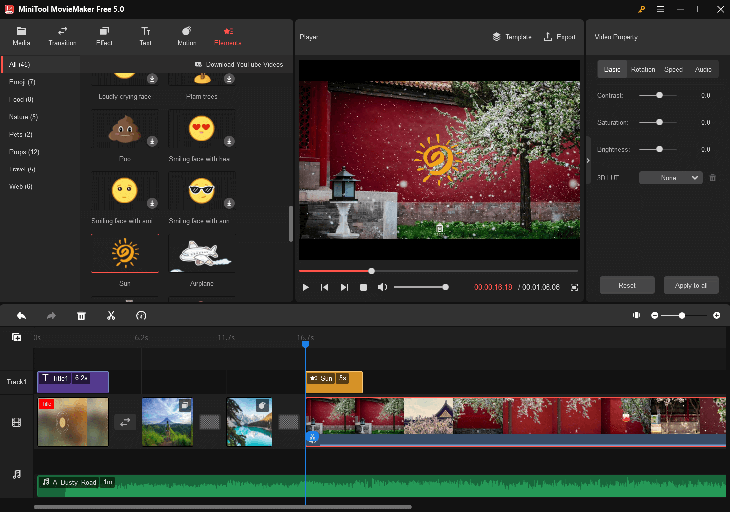 create video with MiniTool MovieMaker