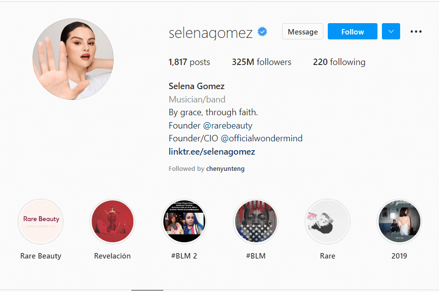 @selenagomez most-followed Musician/Actress on Instagram