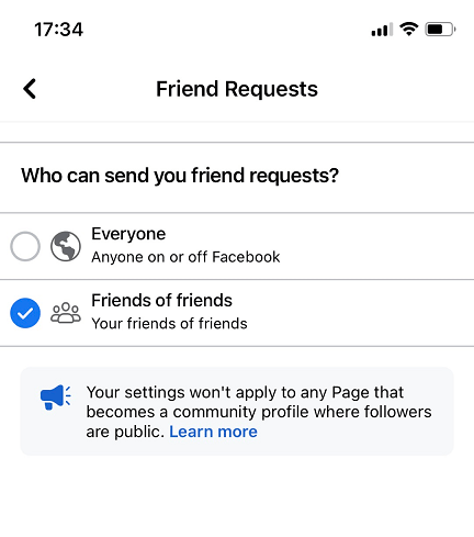 friends of friends can send a friend request