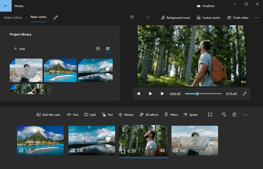 Video Editor in Microsoft Photos