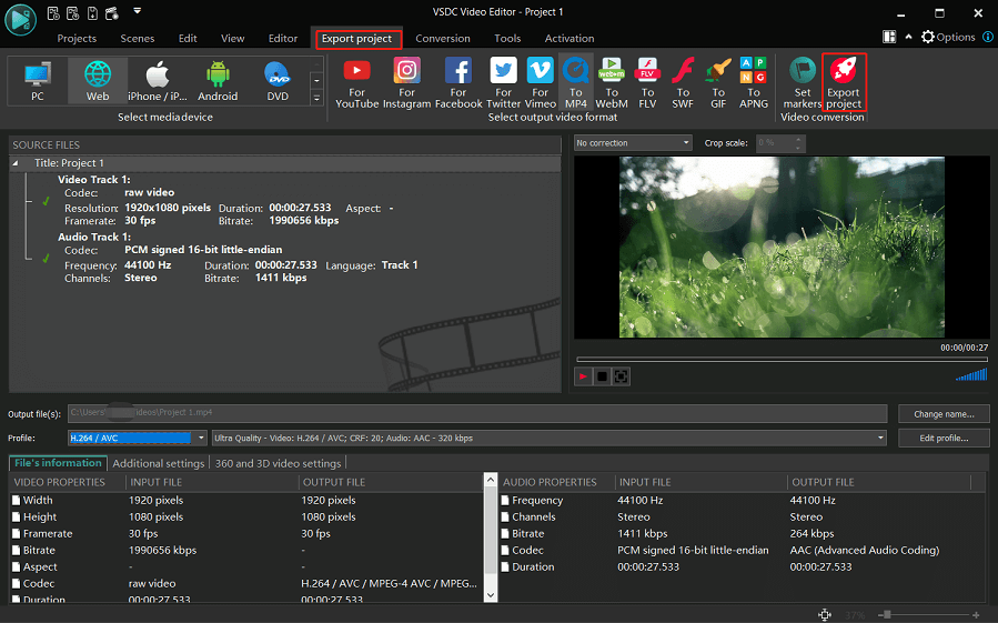 export video from VSDC Free Video Editor