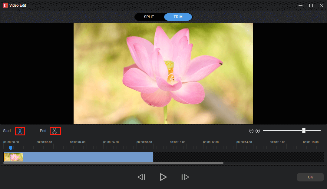 trim video using MiniTool MovieMaker