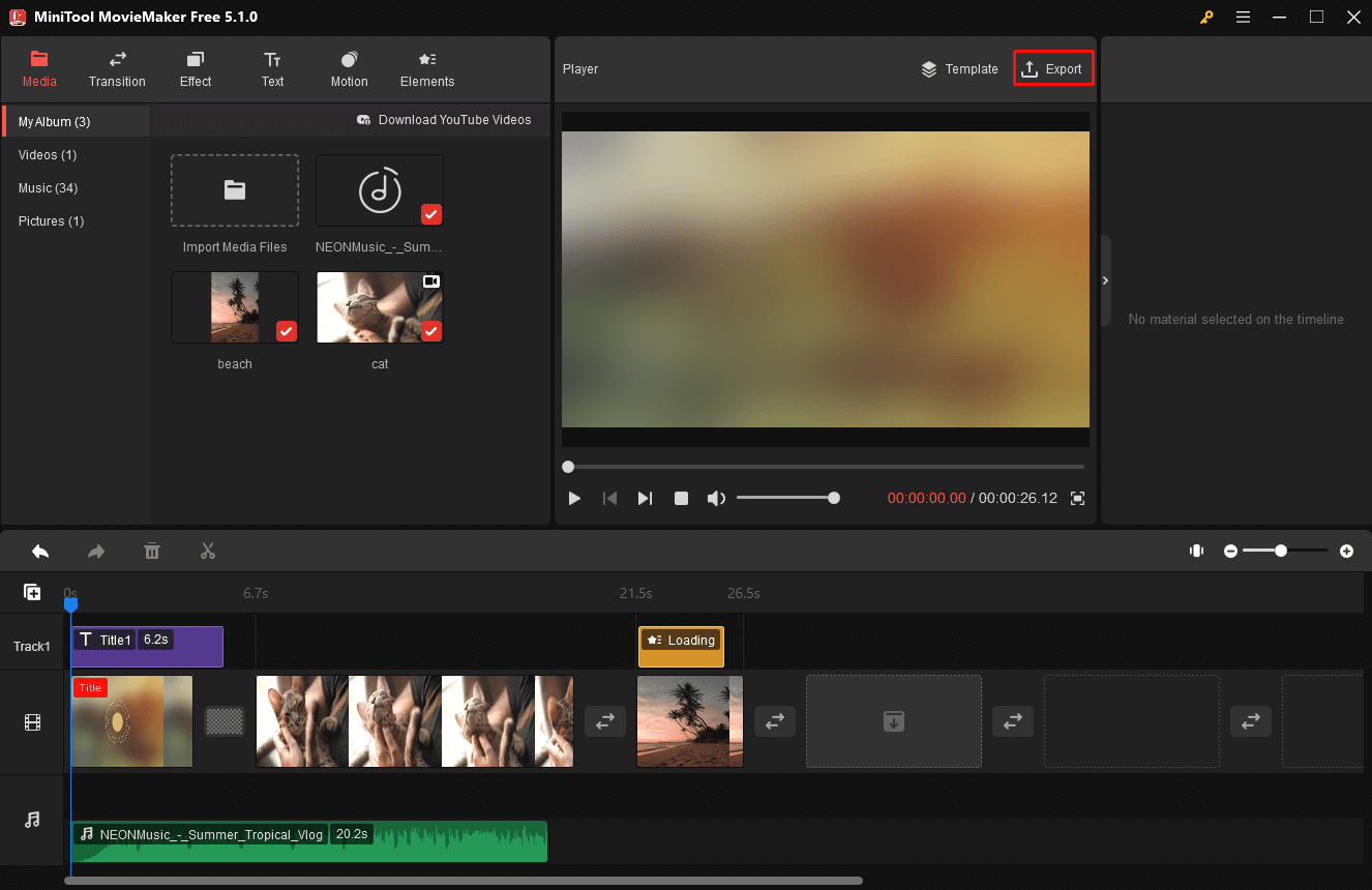 Export the edited video