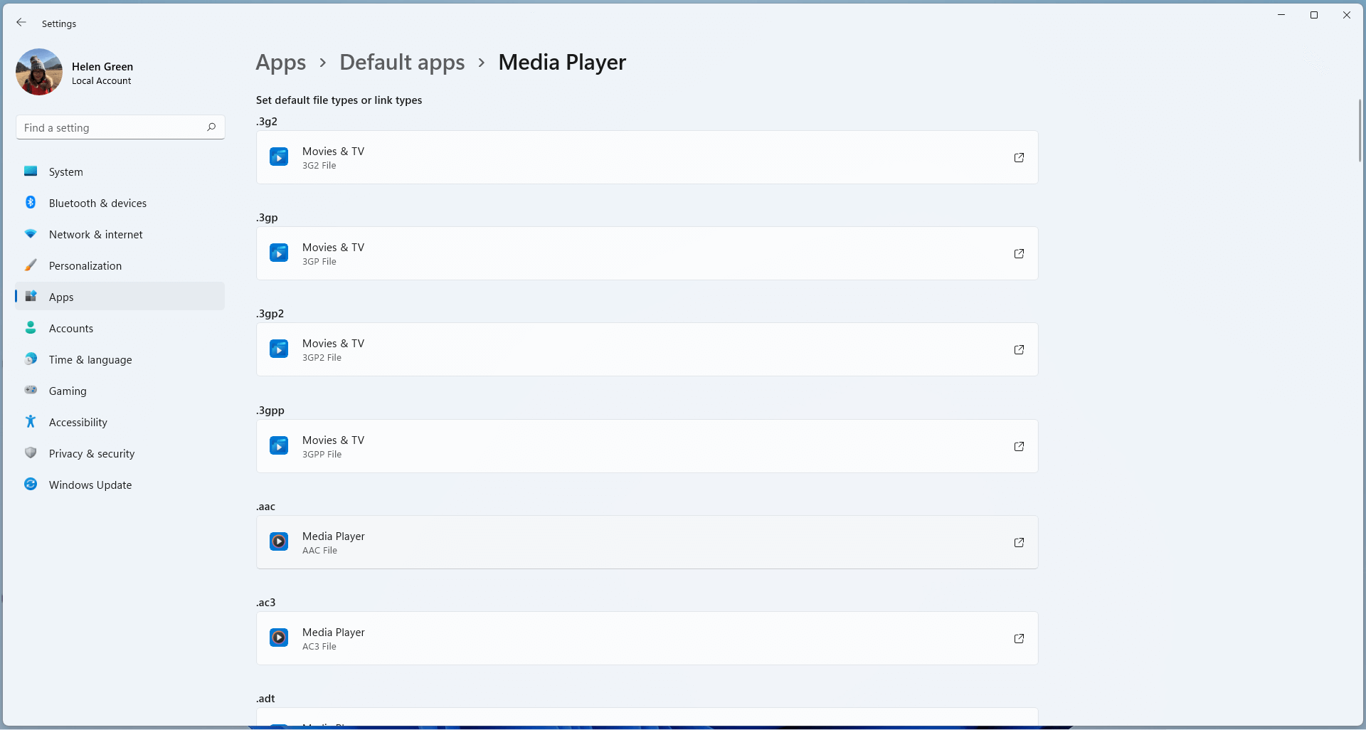 Windows 11 default media player