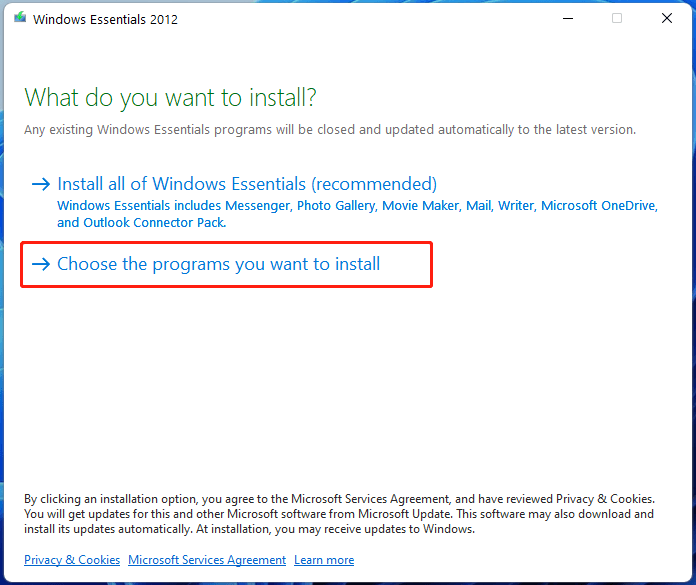what to install from Windows Essentials