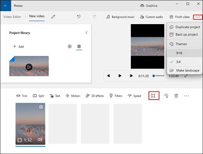 use Windows 11 built-in video editor to crop video