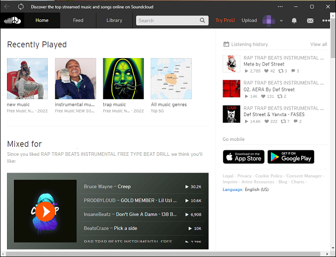 soundcloud for windows 10