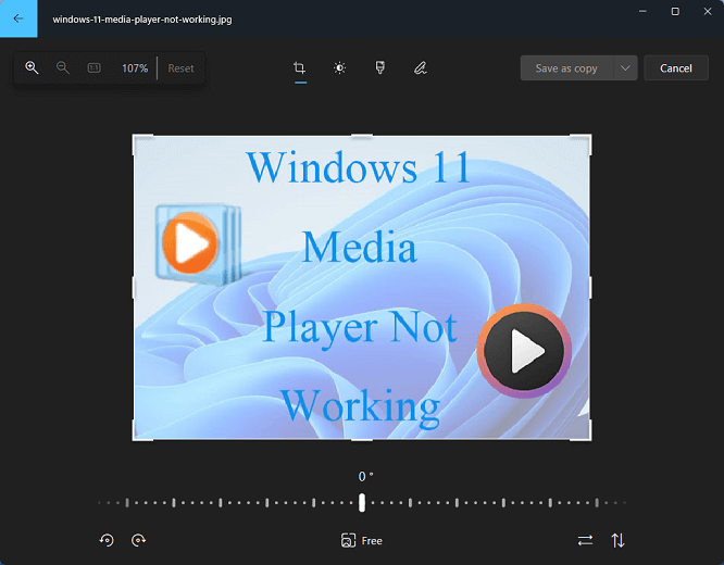editing page of Microsoft Photos