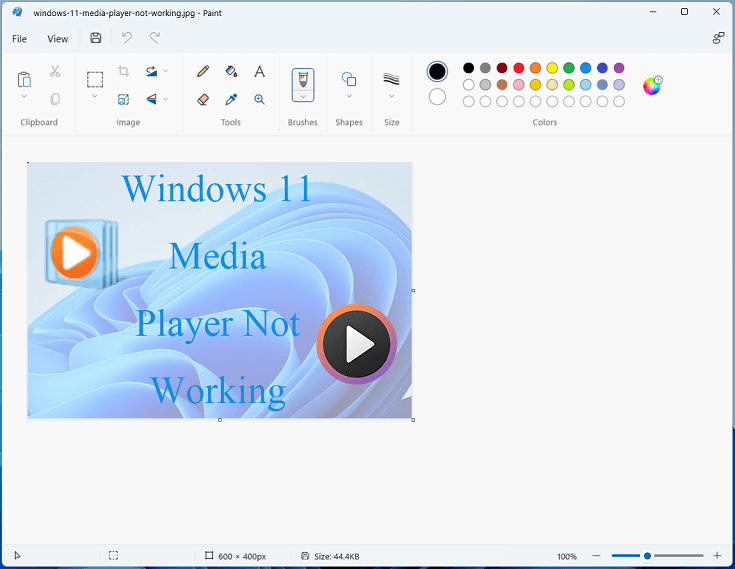 interface of Microsoft Paint 