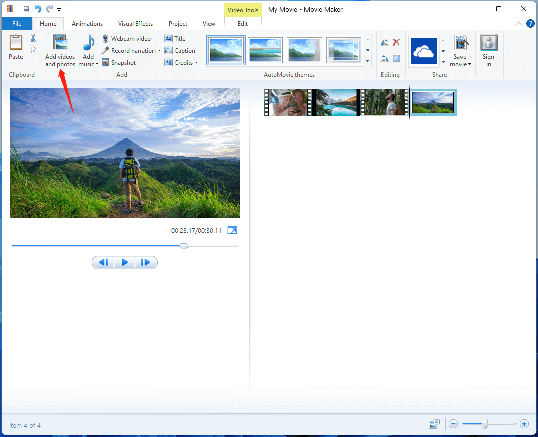 add videos and photos to Windows Movie Maker