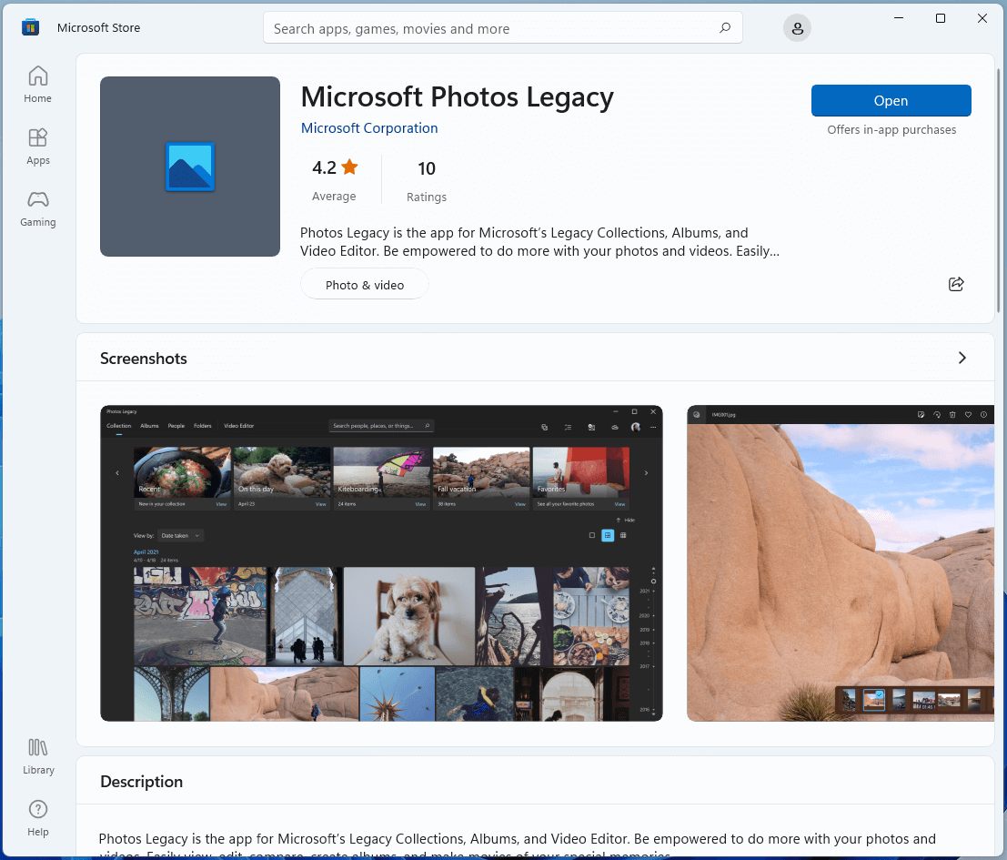get Microsoft Photos Legacy in Microsoft Store