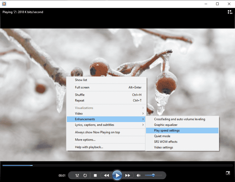 How to Change the Windows Media Player Playback Speed